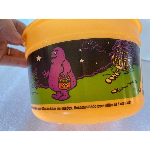 Lot 2 Vintage McDonalds 1999 Halloween Happy Meal Treat Bucket Pail No Lids - Picture 3 of 12